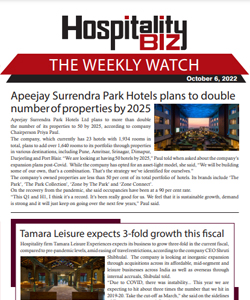 Hospitality Biz Weekly Newsletter issued dated 06.10.2022