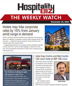 Hospitality Biz Weekly Newsletter issued dated 22.11.2022