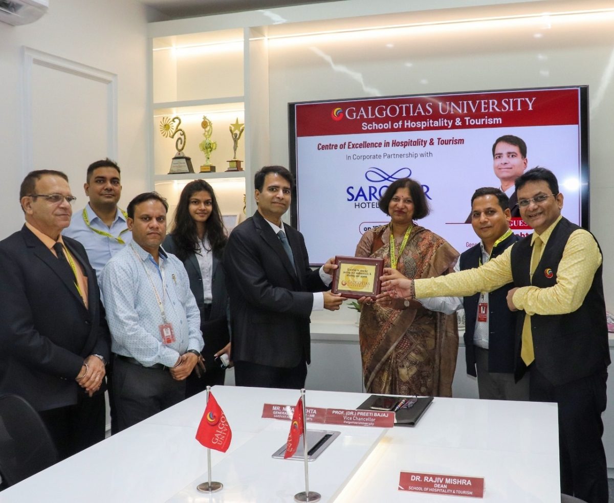 Galgotias University partners with Sarovar Hotels & Resorts instituting the ‘Centre of Excellence in Hospitality & Tourism