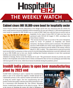 Hospitality Biz Weekly Newsletter issued dated 26.08.2022