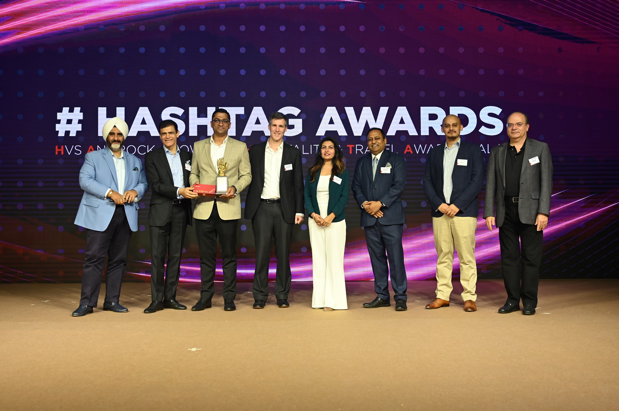 Amit Kumar, Sheraton Grand Resort and spa, Chennai recieving the General Manager of the Year Award at the HASHTAG Awards by HVS ANAROCK