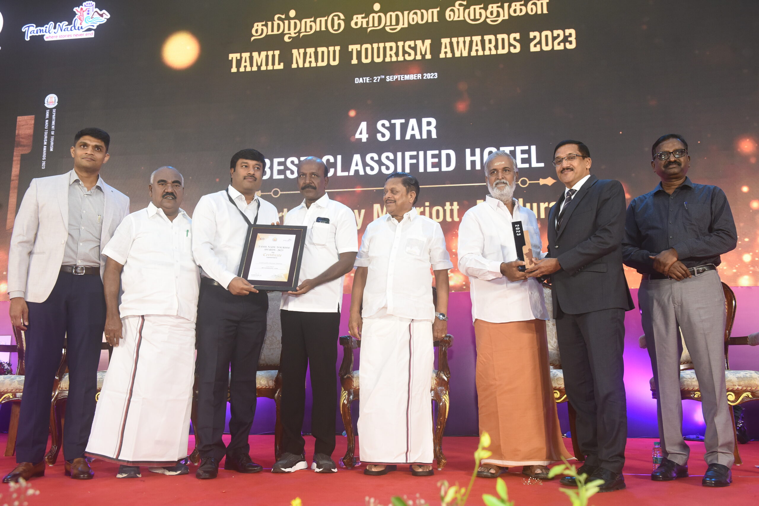 Courtyard by Marriott Madurai Awarded Best 4-Star Classified Hotel by Tamil Nadu Govt.