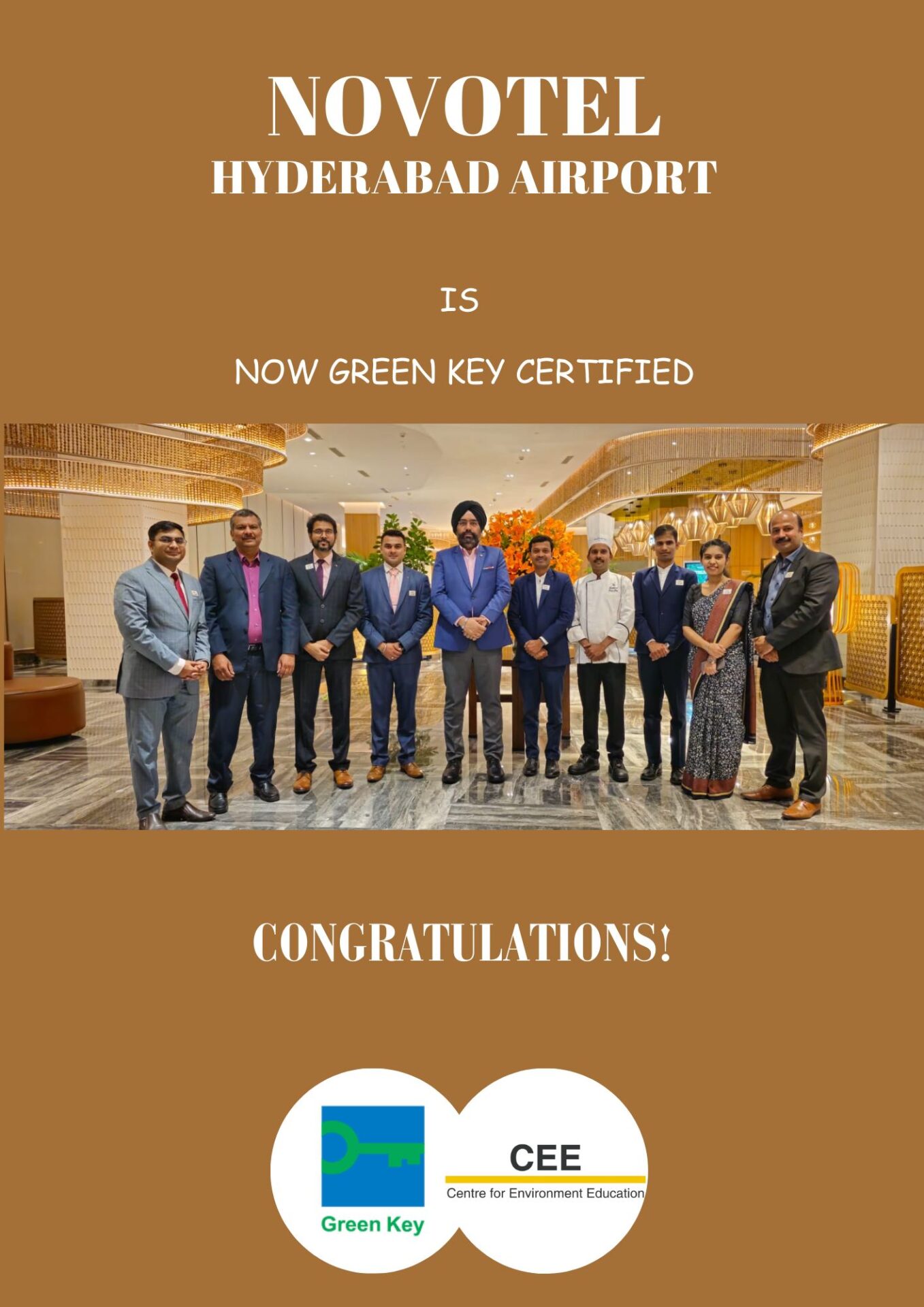 Novotel Hyderabad Airport becomes pioneering hotel in South India to receive the Green Key Certification