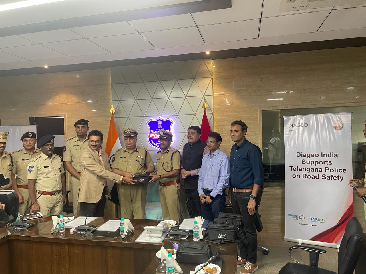 Diageo India supports Telangana Police efforts to curb drink driving through advanced Alcohol Breath Analysers
