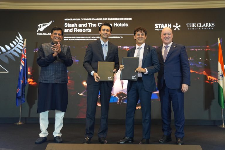 STAAH, Clarks Hotels Ink MoU with NZ PM in Attendance